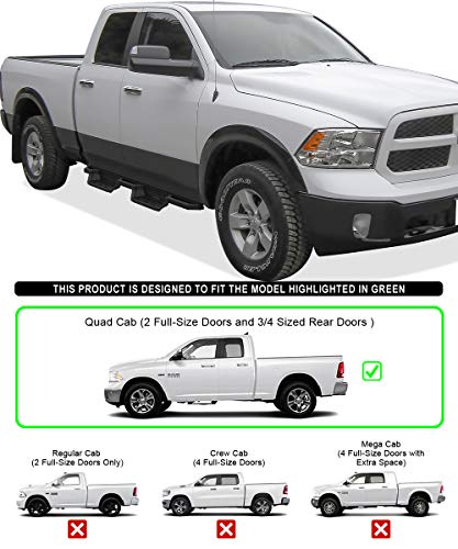 Estribos laterales de acero inoxidable APS para Dodge Ram 1500 miniatura 2