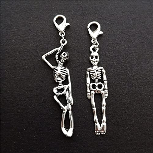 2 Pcs Skeleton Clip On Charm, Shoe Charm Zipper Pull, Purse Charm, Weird Jewelry Accessories #TOP1