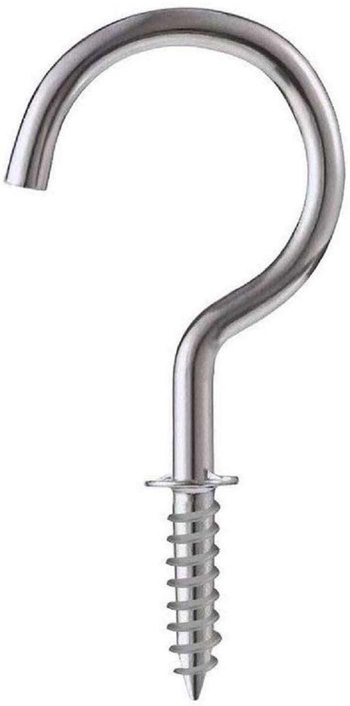 HYDERON 2-Inch Steel Cup Ceiling Hooks Holder – Heavy Duty J Hooks for Hanging Plants, Lights, Kitchenware & Décor | Durable Screw-in Design for Indoor & Outdoor Use (Pack of 10 Pcs)-image-3