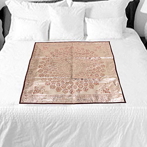 Kuber Industries Shining Leaf Design PVC Food Mat - Gold