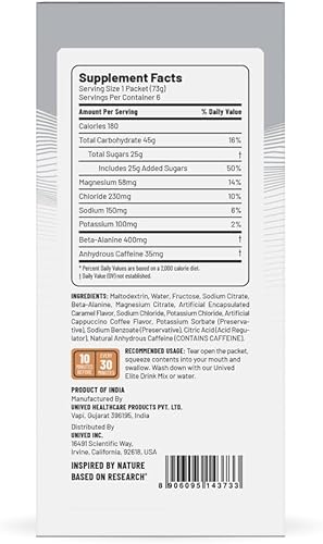 Miniatura 3 de Unived Elite Gel 180-21 Proporción de carbohidratos simples y complejos con beta-alanina y electrolitos esenciales  para atletas de resistencia