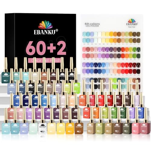 EBANKU 60 Colors Gel Nail Polish Set Same Color Same