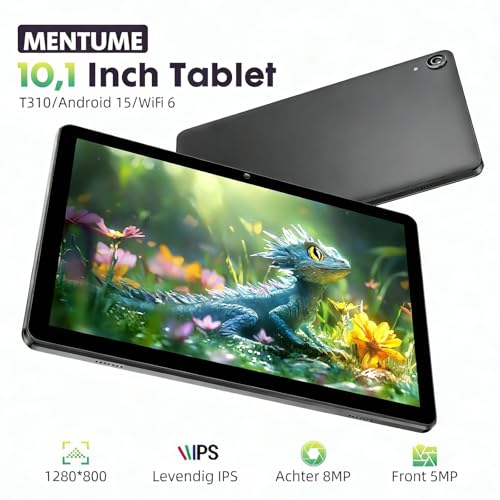Tablet 10 Inch, Android 15 Tablet met Hoes, Octa-Core, 18GB RAM+128GB ROM+1TB Uitbreidbaar, 1280X800 HD IPS-Scherm, 5MP+8MP Dubbele Camera, 6000mAh, 5G+2,4G WiFi, BT5,0, Widevine L1, GPS, Zwart - Afbeelding 3