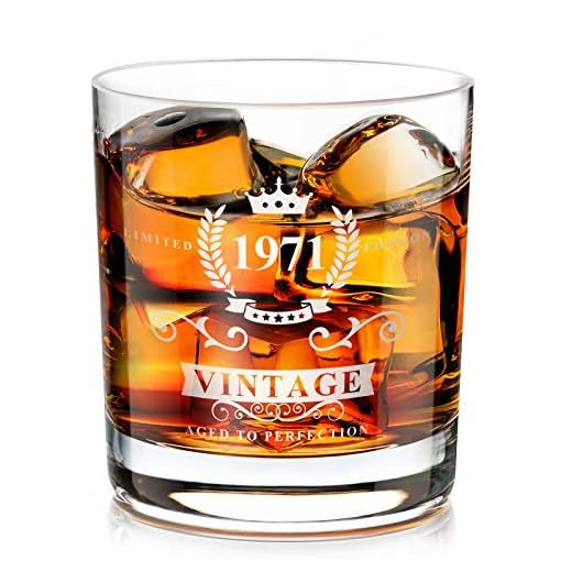 1972 50-års födelsedagspresent för män, handgjord gammaldags whiskyglas glas, whiskyälskare gåva till pappa, mamma, make, vänner, rolig vintage presenter för fars dag
