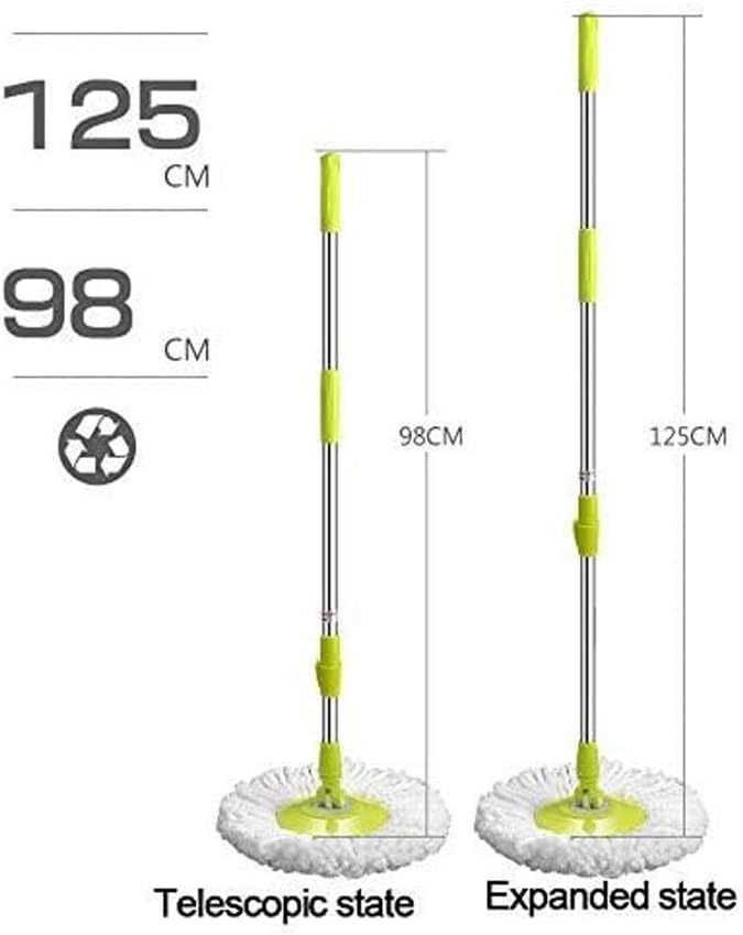 HBJWOV Mop with Bucket Mop Household Rotary Rod Automatic Single Bucket Lazy Mop Flat Belt Water Mop
