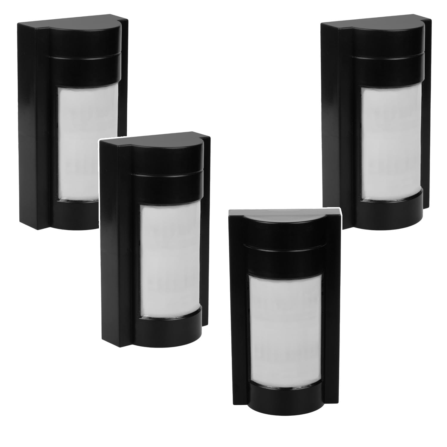Maclean MCE385 W Détecteur de mouvement infrarouge PIR pour extérieur, immunisé aux animaux de compagnie max. 1200 W, IP65 (4, noir)