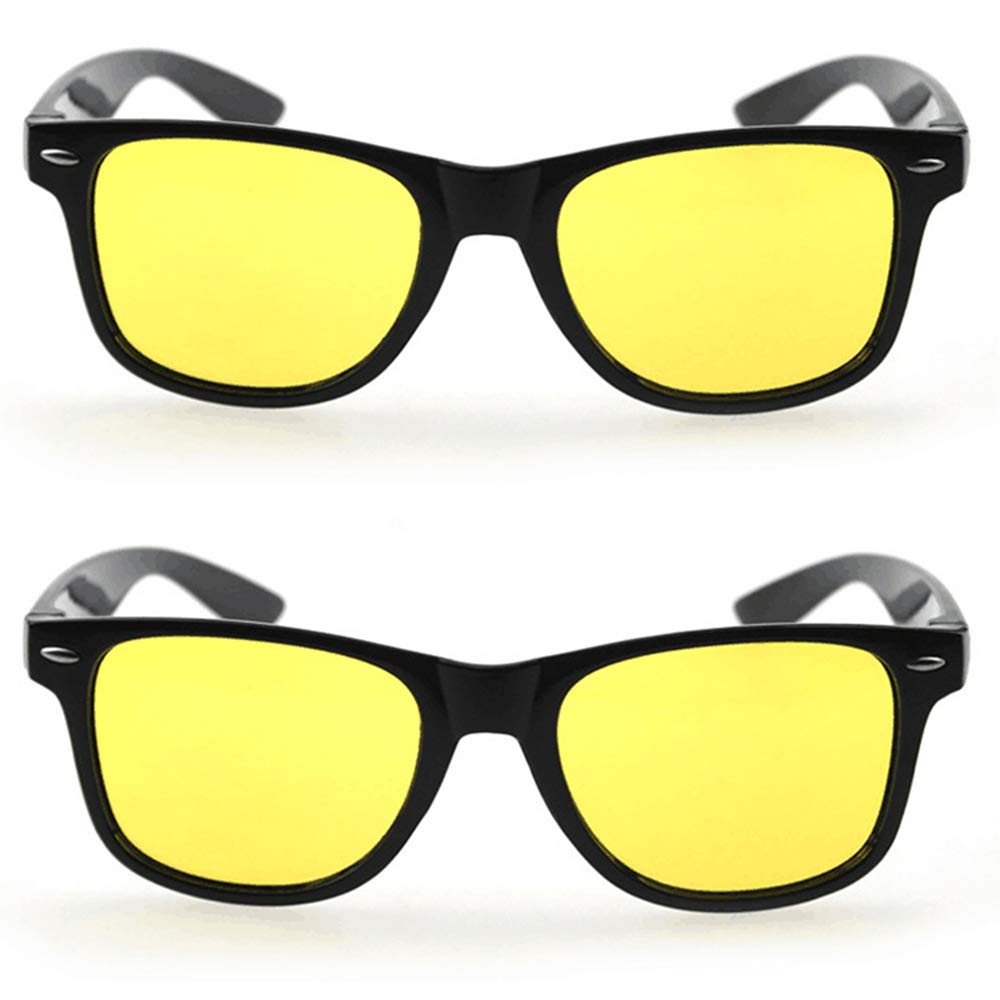 SMTHOME2 Pairs Night Vision Driving Glasses HD Sunglasses Polarized Anti-glare Night Light Glasses