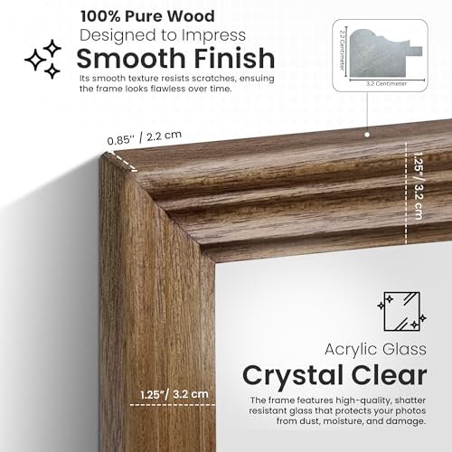 Image of Handmade Wooden Rectangular Photo Frame, 5 X 10 inch Display for Artworks, Pictures and Photos of Your Loved Ones, Best for Home, Office, Wall Decor, Living Room, Bedroom