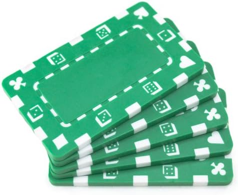 Brybelly Placas de póquer rectangulares de estilo europeo, paquete de 5
