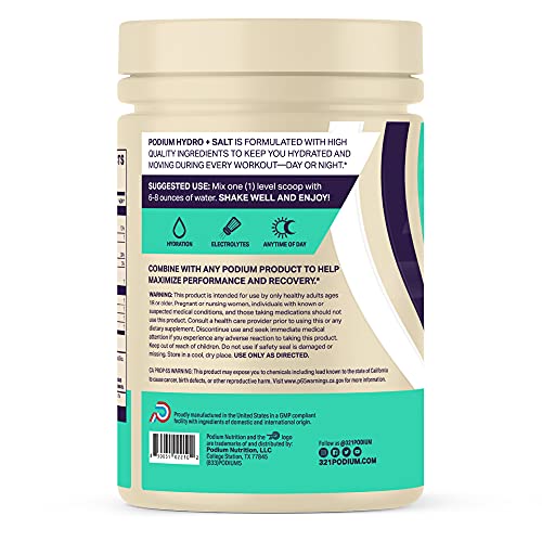 Podium Nutrition, Instantized BCAA Powder, Hydro and Salt, Mango Peach, 30 Servings, Electrolytes, Hydration, Recovery