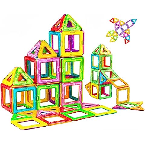 Jokooan Magnetic Building Blocks 50 PCS Magnetic Tiles Set STEM Building Block Educational Construction Stacking Toys for Kids Boys Girls Cover
