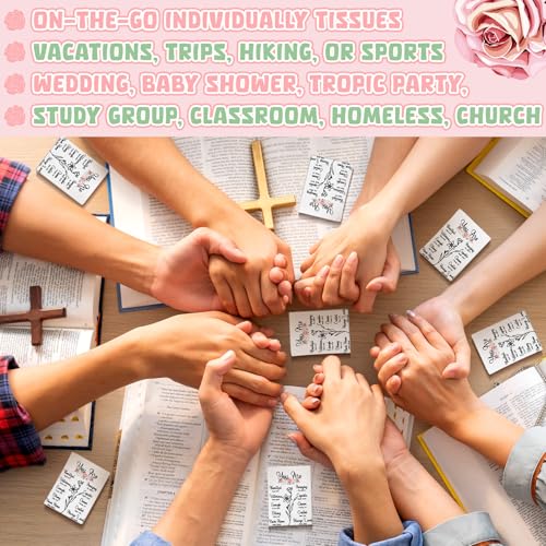 Image of Therwen 100 Pack Pocket Tissues Travel Bulk 1000 Sheet, Inspirational