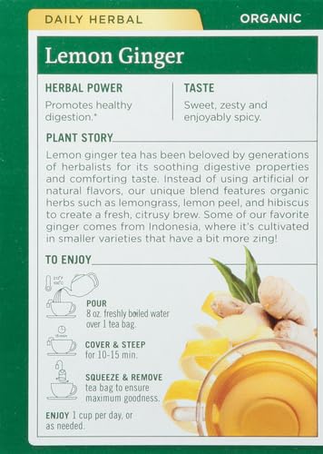 Image of Traditional Medicinals Organic Lemon Ginger Tea, 1.13 Oz, 16 Count (Pack of 2)