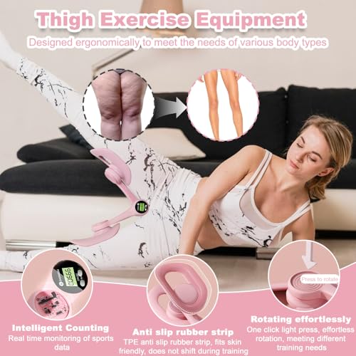 Oberschenkeltrainer, Beckenbodentrainer Für Frau, Thigh Master, Trainingsgerät Für Weibliches Gesäß Mit Intelligenter Zähl, Trimmer-Innenschenkel, Beckenboden Trainer Für Hüfttraining, Armtraining