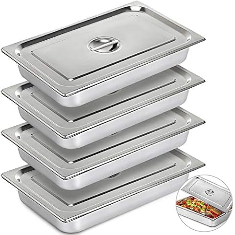 KITGARN 4" Deep Steam Table Pan Set Cover