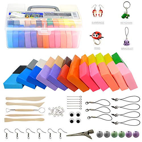Polymer Clay Kit, Soft & Stretchable Modeling Clay Blocks - 24 Colors with Bonus Sculpting Clay Tools and Accessories - DIY Oven Bake Clay Kit – Molding Clay for Kids and Adults