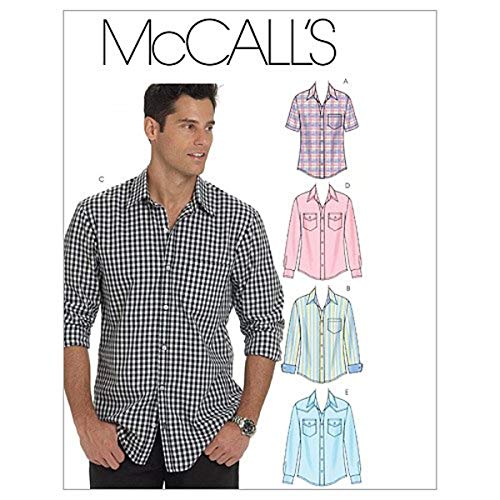 McCall's Patterns M6044 Patrons de Chemises pour Homme Blanc Tailles XM S à L