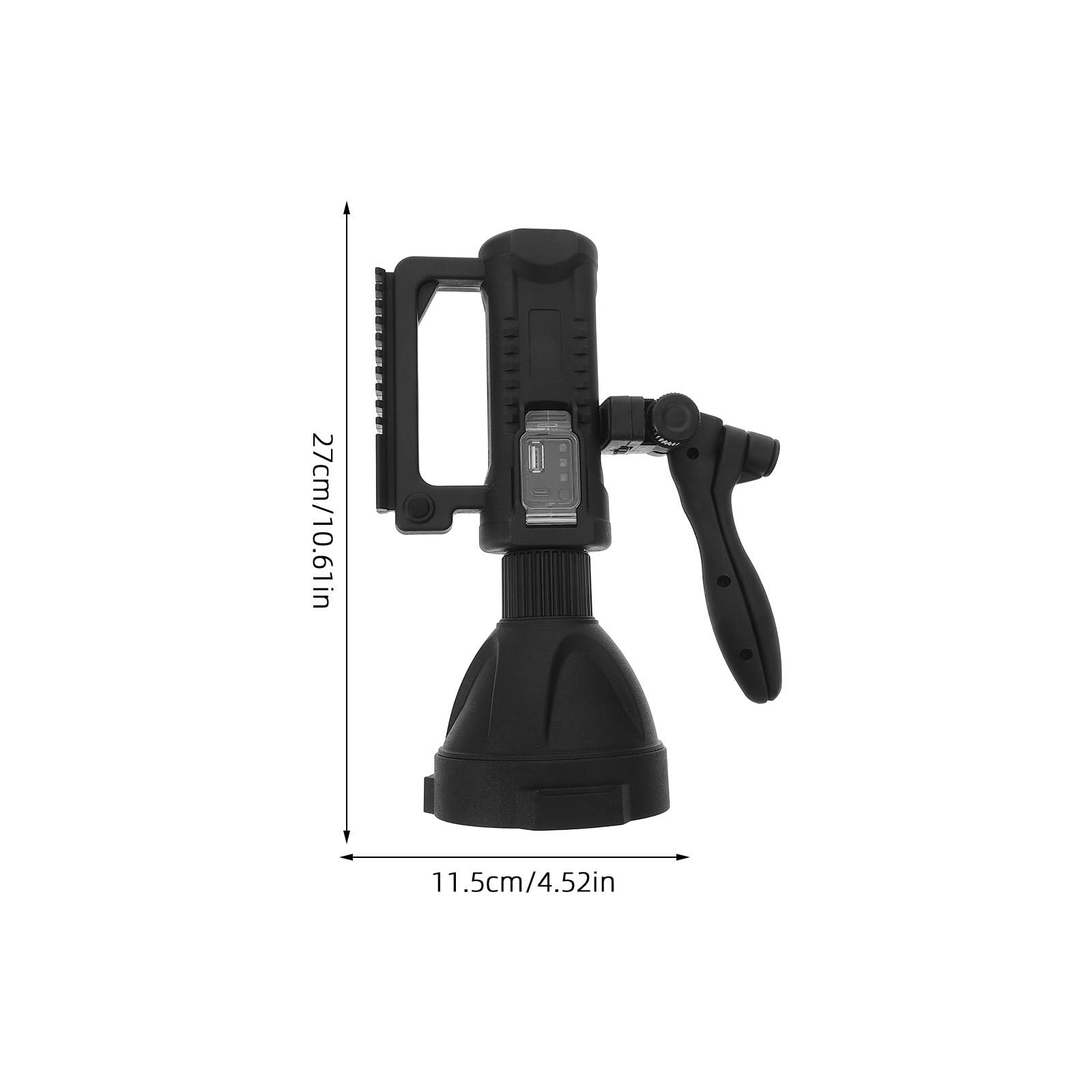 VALICLUD Torcia Portatile da Esterno 8000mah LED Alta Luminosità Resistente Agli Urti per Campeggio e Pesca Ricarica USB e Struttura Leggera in Plastica Nera