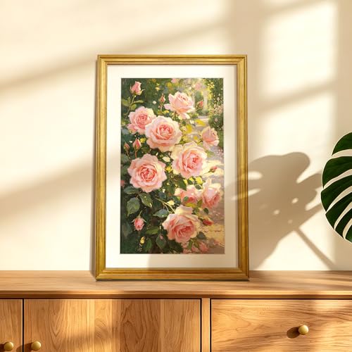 Image of upsimples 11x17 Picture Frame, Vintage Frames Decor, 1Pack Gold | Fit 9x15 and 11 x 17 Poster, Wall or Tabletop Display, Antique-style Decoration, Rustic Farmhouse Decor, For Weddings