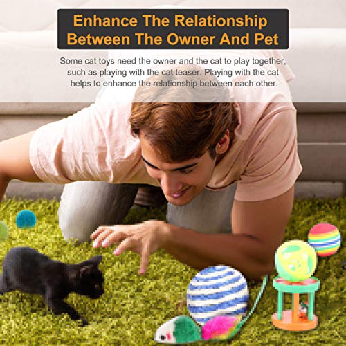 Conjunto de brinquedos interativos para animais de estimação Adaskala 12 PCS, incluindo trailer de p