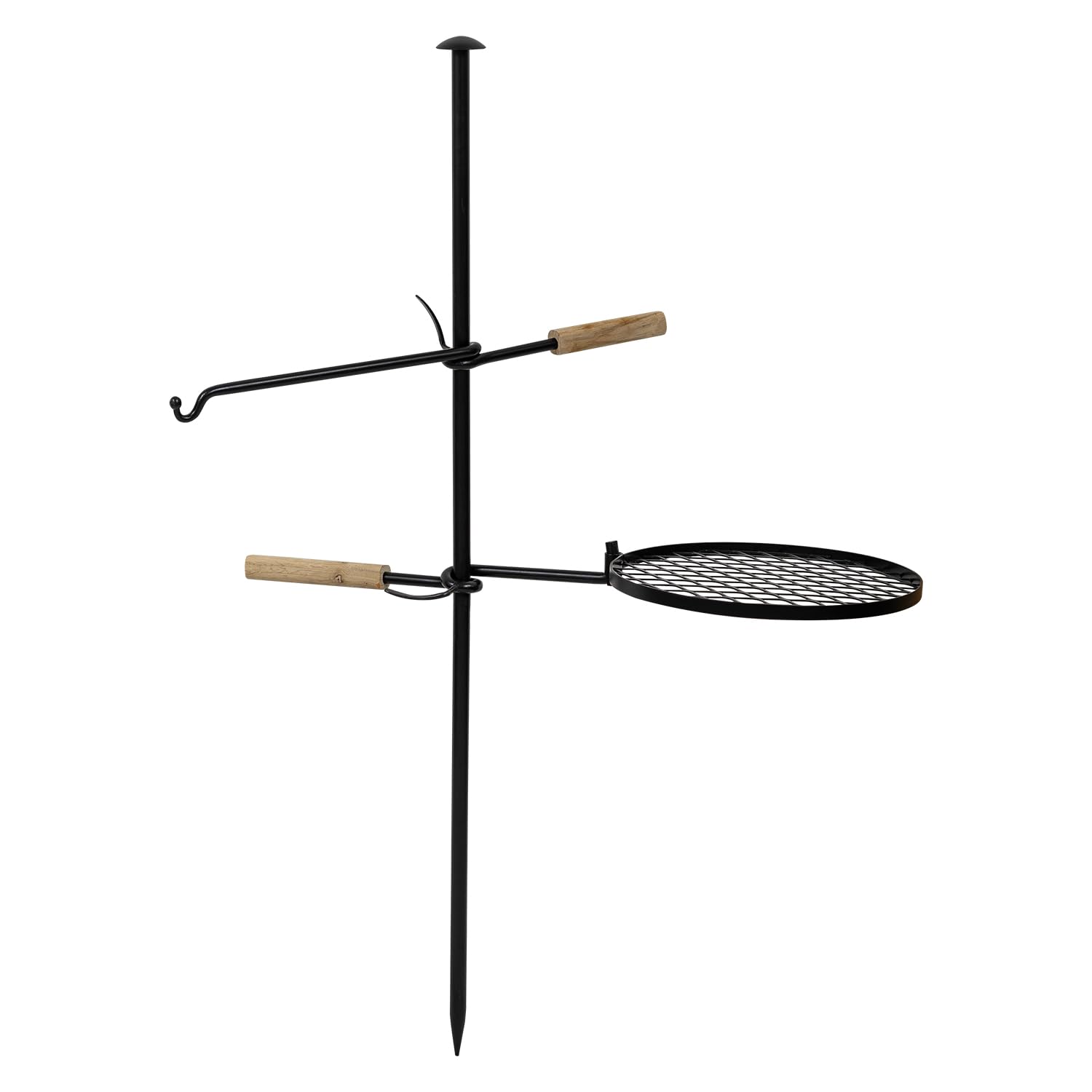 Campfire Adjustable Swivel Fire Pit BBQ Grill for Outdoor Open Fire Camping Barbecue, Heavy Duty Steel