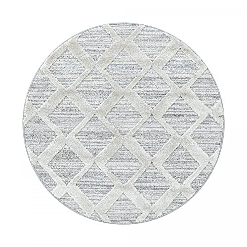 Ayyildiz Teppich PISA80804703GREY Teppiche, 80 Zentimeter Rund