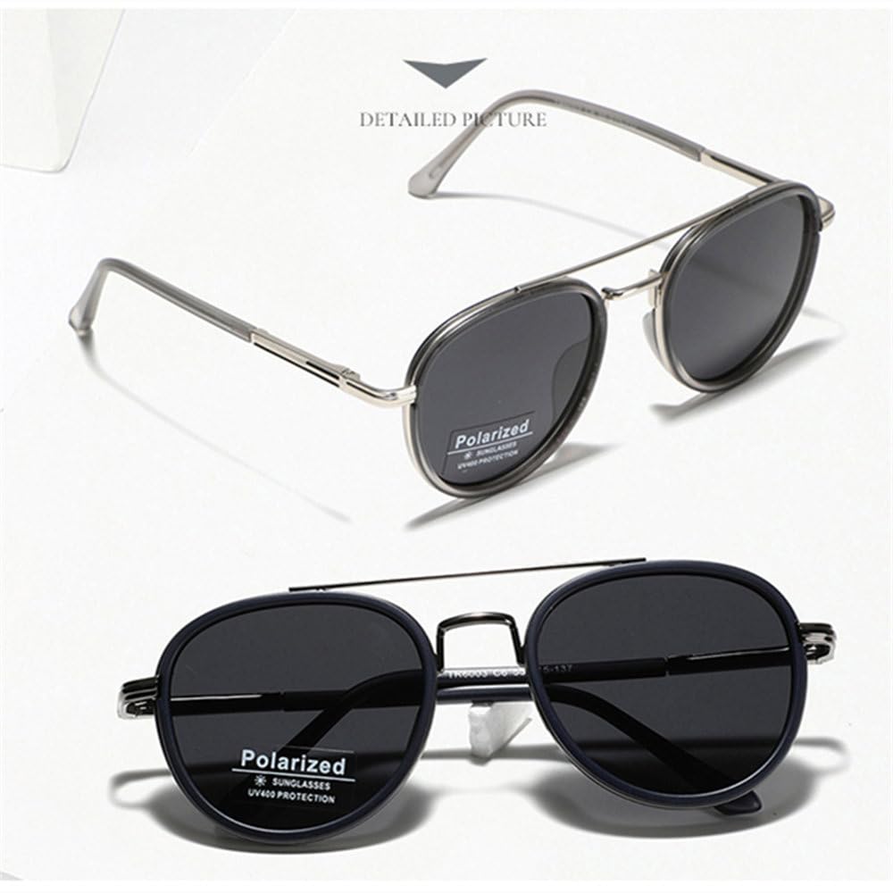 Sonnenbrille Polarisierte Herren Retro Damen Fahrbrille Rahmen/270(Blue)