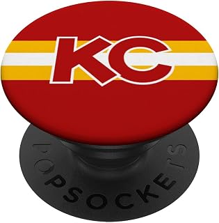 Red/Yellow KC Fan Kansas City Cool Vintage Cool 2 letter Kc PopSockets Adhesive PopGrip