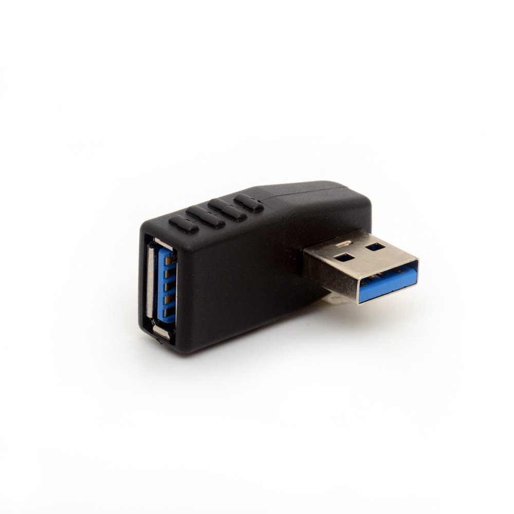 Lot De 4 Adaptateurs USB 3.0 Mâle A Vers Femelle - Angle Droit 90° - Noir - Neuf Sous Blister