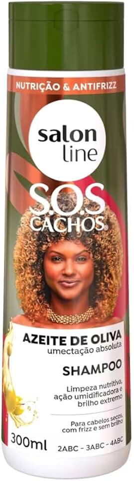Salon Line, Shampoo, SOS Cachos, Azeite de Oliva, Vegano - Para Cabelos Ondulados, Cacheados e Crespos, 300ml