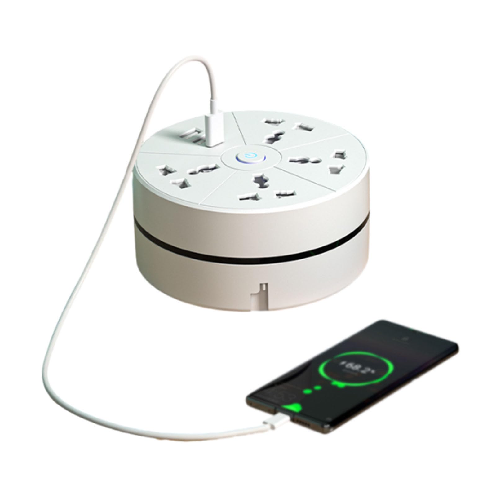 Multipresa con presa piatta a 4 uscite con 2 porte USB intelligenti Con prolunga da 1,8 M/2,8 M Caricatore da muro Stazione di ricarica,1.8M