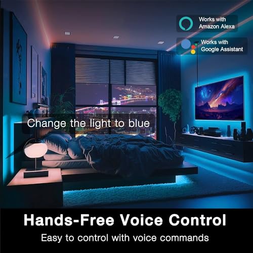 Image of DAYBETTER Smart WiFi Led Lights, Phone App Controlled, Compatible with Alexa and Google Assistant, Timer Schedule, RGB Strip Color Changing Decor for Bedroom Party Kitchen, 25ft