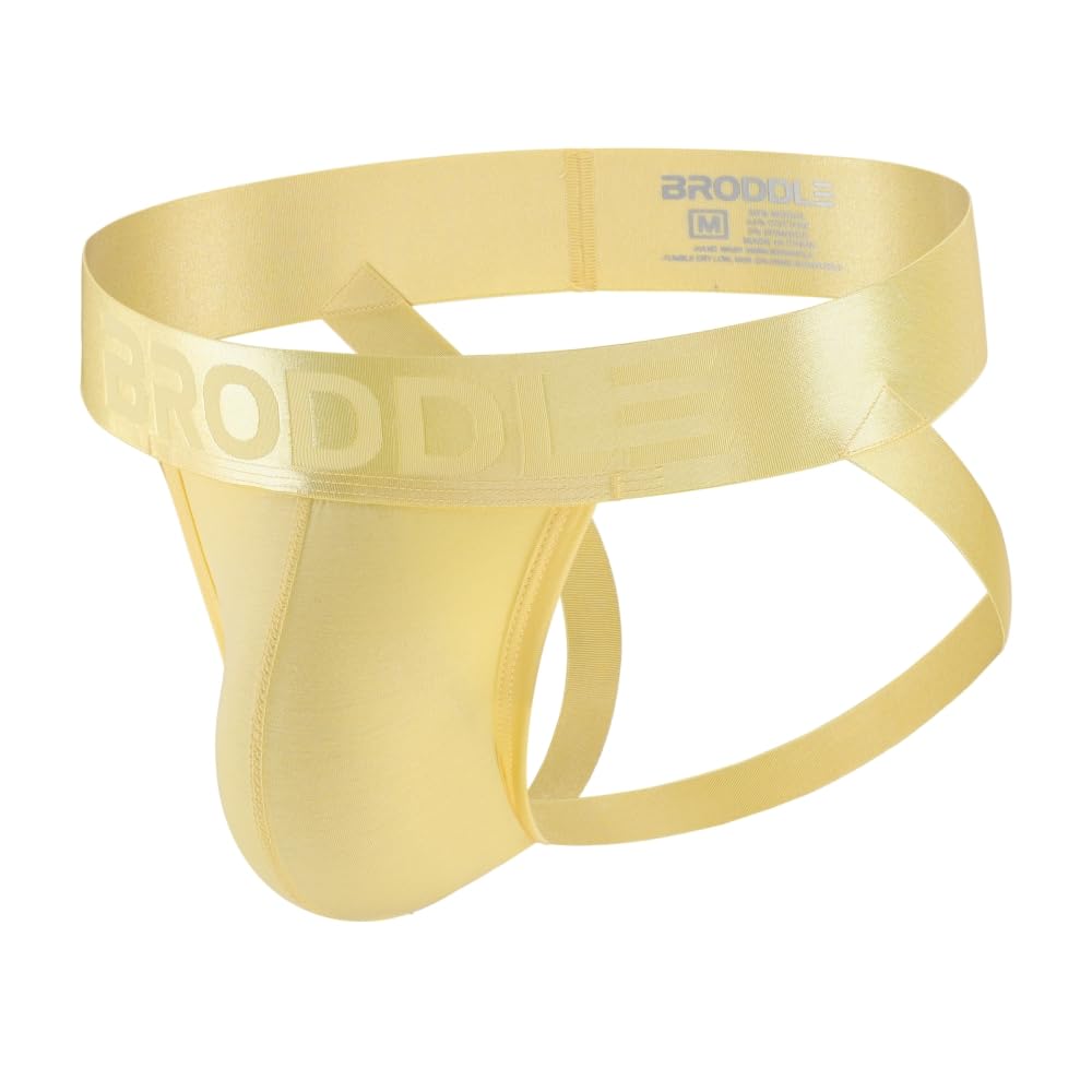 Broddle Men's Yellow Jockstrap Athletic Supporter Active Sport Jock Straps Underwear