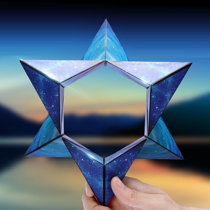 Image of ZURATO Shape Shifting Box Puzzle Cube, Shifting Shape Magic Cube Puzzle Toy, Multiple Structure Creativity Puzzle Cube for Kids and Adults, Size- 6.5 x 6.5 x 6.5 cm (Blue)