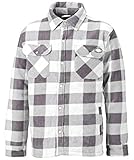 Portland T-Shirt für Herren. Dickies Fleece Thermohemd Portland, SH5000, Holzfällerhemd(Weiß, L)