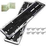 nummernschildhalter edelstahl poliert passend Bestehen aus Kunststoff-Grundplatte und Edelstahl Rahmen.100% Rostfrei - Lange Haltbarkeit