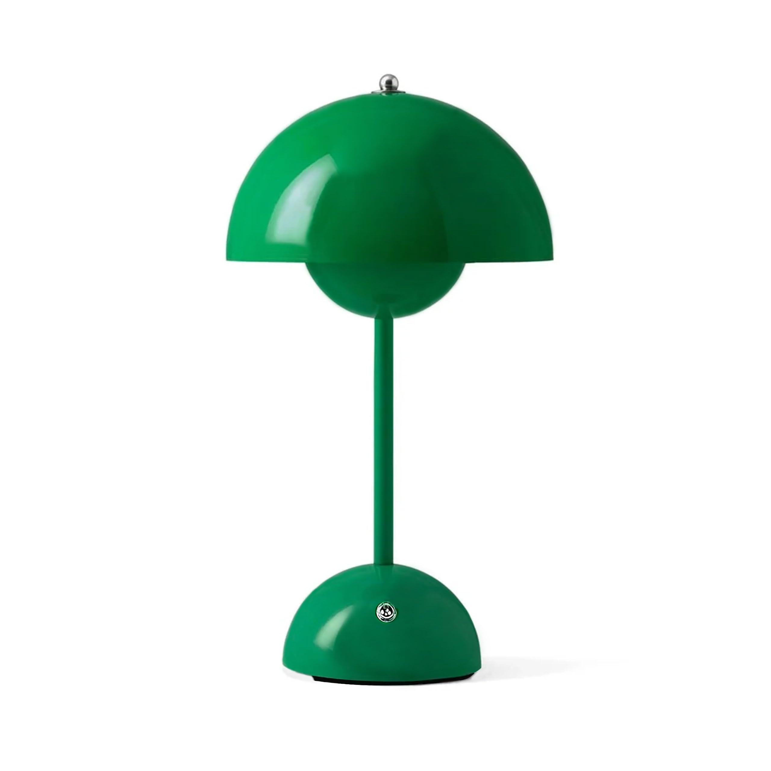 Luxio Lámpara de mesa LED Milan con forma de seta, inalámbrica, recargable de 5000 mAh, color verde, intensidad regulable y 3 temperaturas de color. IP44. Cable USB y enchufe UE incluidos.