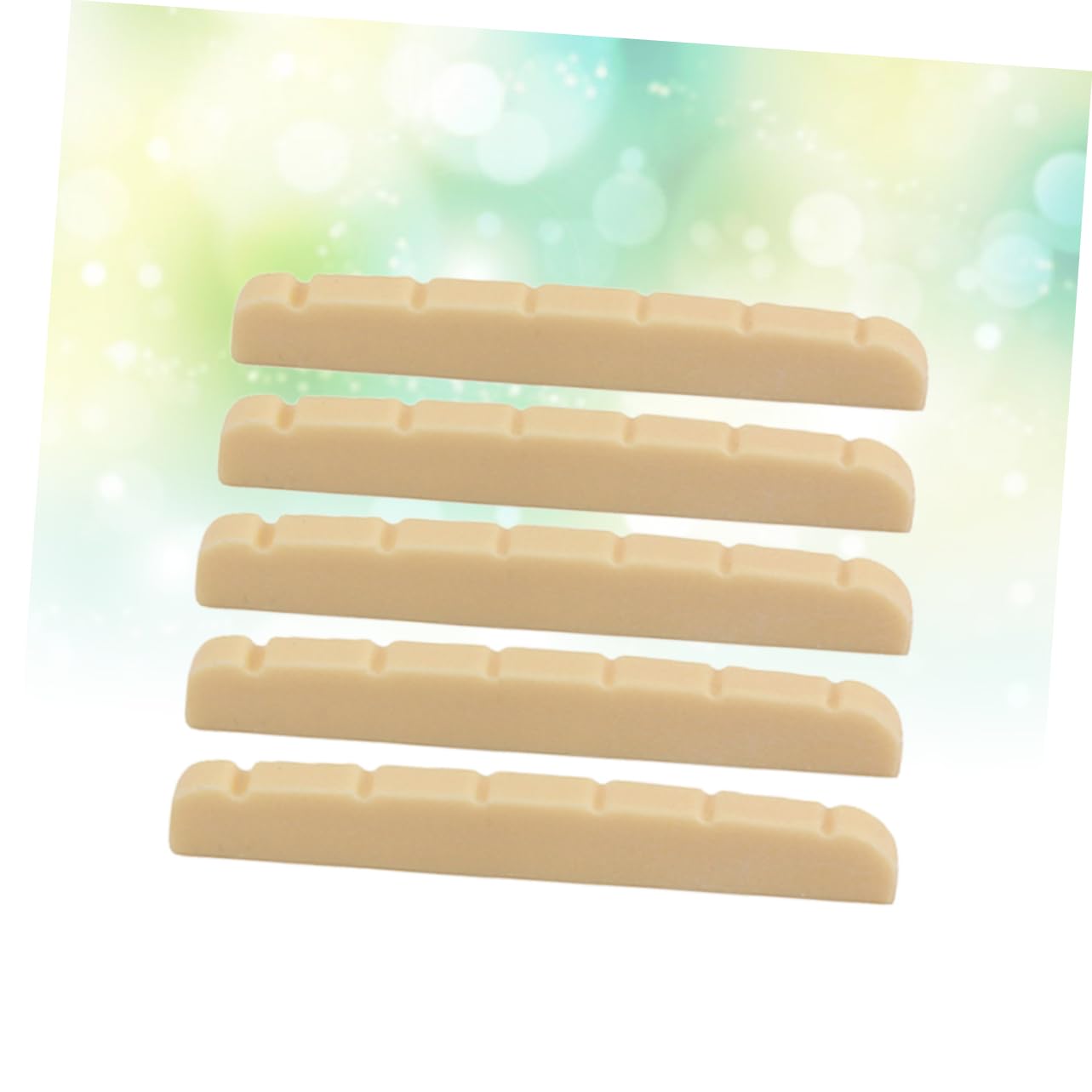 Generic 6 String Bass Guitar Nut Replacement 5pcs Plastic Guitar Nuts 42mm Lightweight Portable Pre-drilled for Easy Installation