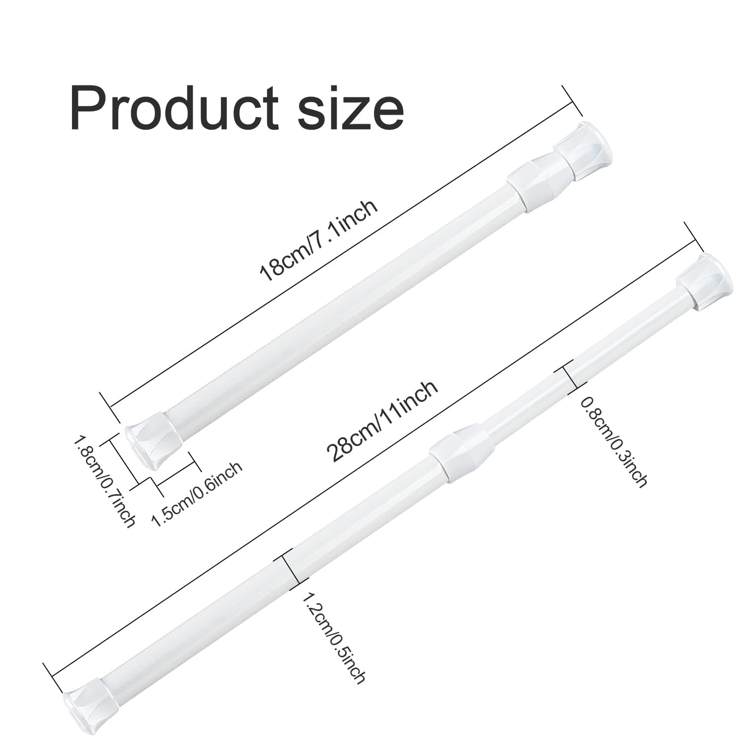 6 Bastoni Per Tende A Pressione | Estensibili Senza Forare | Per Armadio, Bagno, Cucina