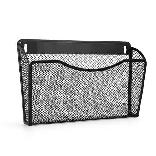 SANWICH Hanging Magnetic Wall File Folder Holder Storage Mount Kitchen Organizer Document Papers Clipboard with Storage Refrigerator Shelf for Versatile Design No Drilling Required