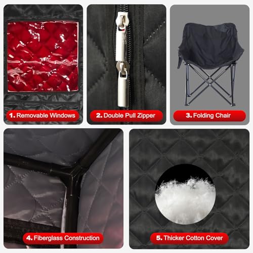 Image of Infrared Sauna Box, Portable Infrared Sauna for Home, Personal Infrared Sauna with 660nm Red Light Threapy, Remote Control, Heating Foot Pad, Upgraded Comfortable Chair