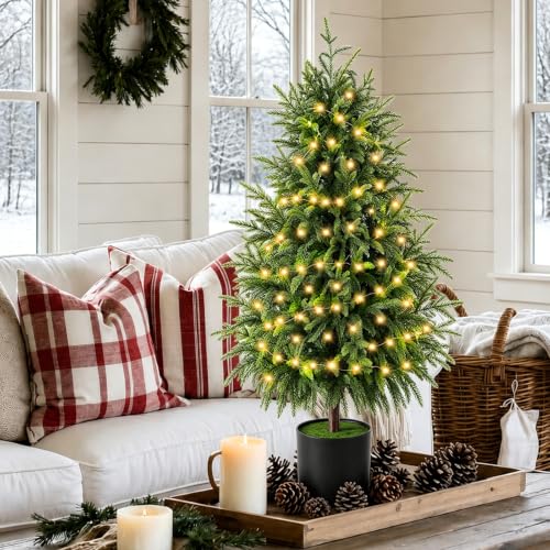 2 Pack, Pre-Lit 3FT Artificial Norfolk - image 7