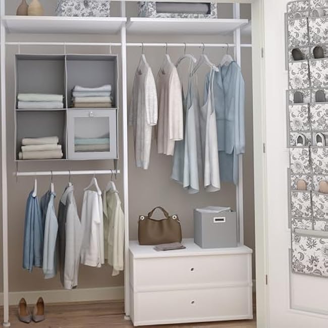 Martha Stewart Essential Collapsible Stackable Decorative Home Storage Organization With Lidded Tops, Set of 2 Lidded Storage Boxes, Bedford Floral