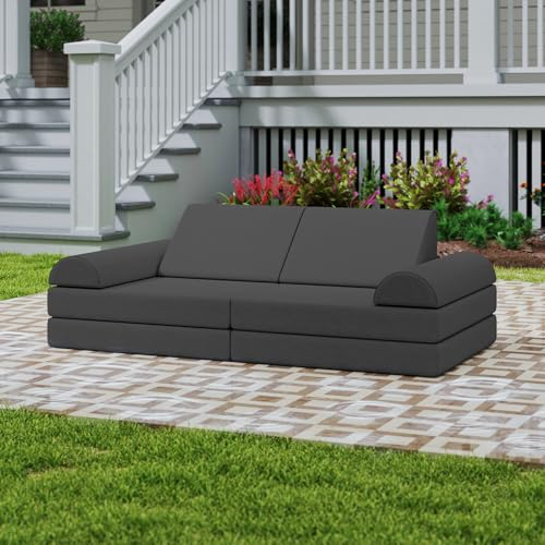jela Kids Couch, Waterproof Kids Modular Sofa for Outdoor & Indoor, UV Resistant Child Sectional Sofa, Foam Play Couch Playhouse Play Set for Children Adults (Darkgray) jela Kids Couch, Waterproof Kids Modular Sofa for Outdoor & Indoor, UV Resistant Child Sectional Sofa, Foam Play Couch Playhouse Play Set for Children Adults (Darkgray)