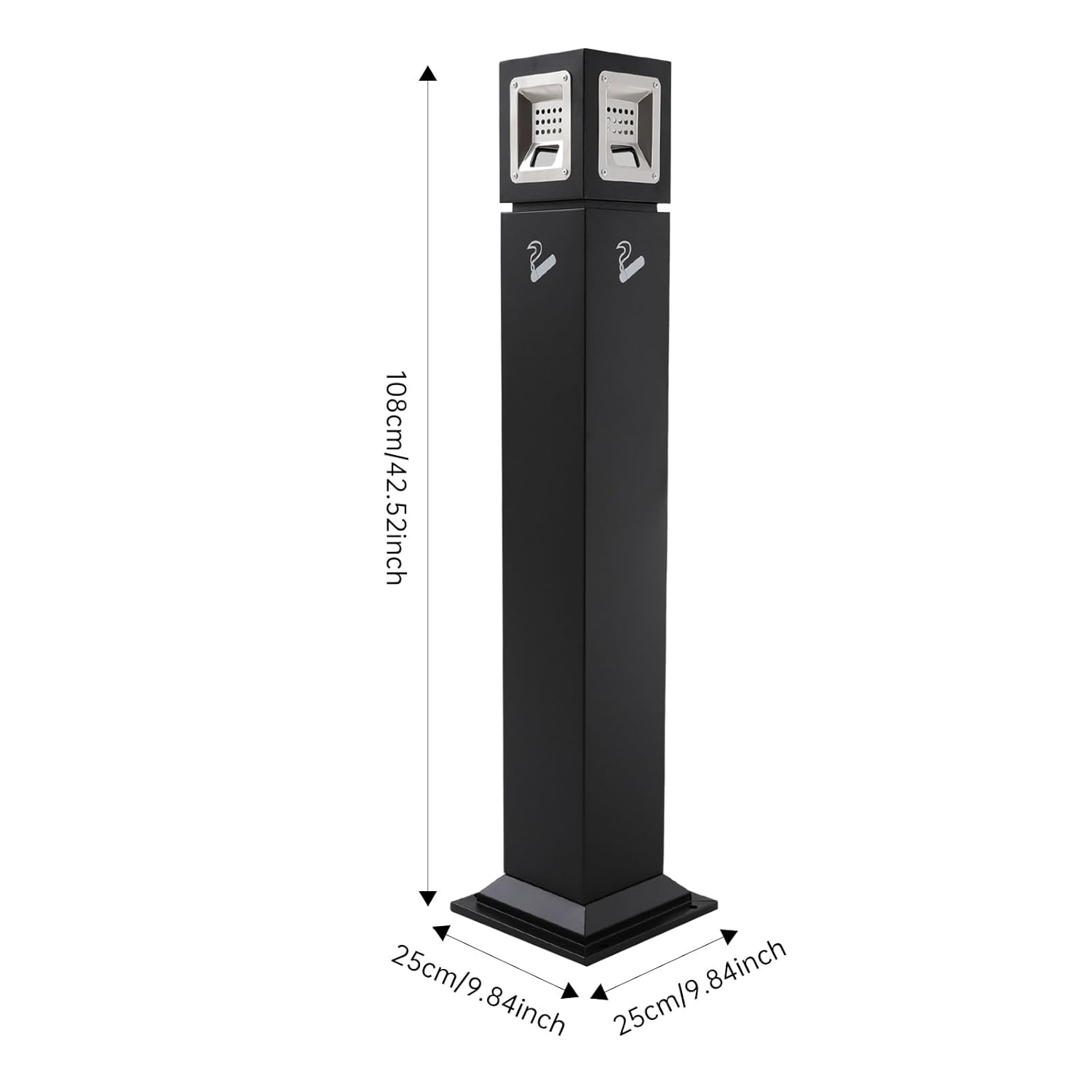 Cigarette Butt Disposal, Commercial Outdoor Ashtray Outdoor with Inner Bucket and Lock, Smokeless Ashtray Indoor for Hotel Lobby Public Smoking Area
