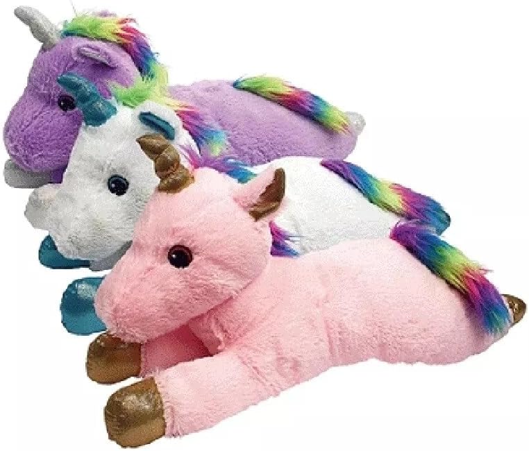 Jumbo Unicorn Dog Toy 24" Extra Large Plush Squeaker Toy for All Pups Choose Color or Set of All 3 (White)