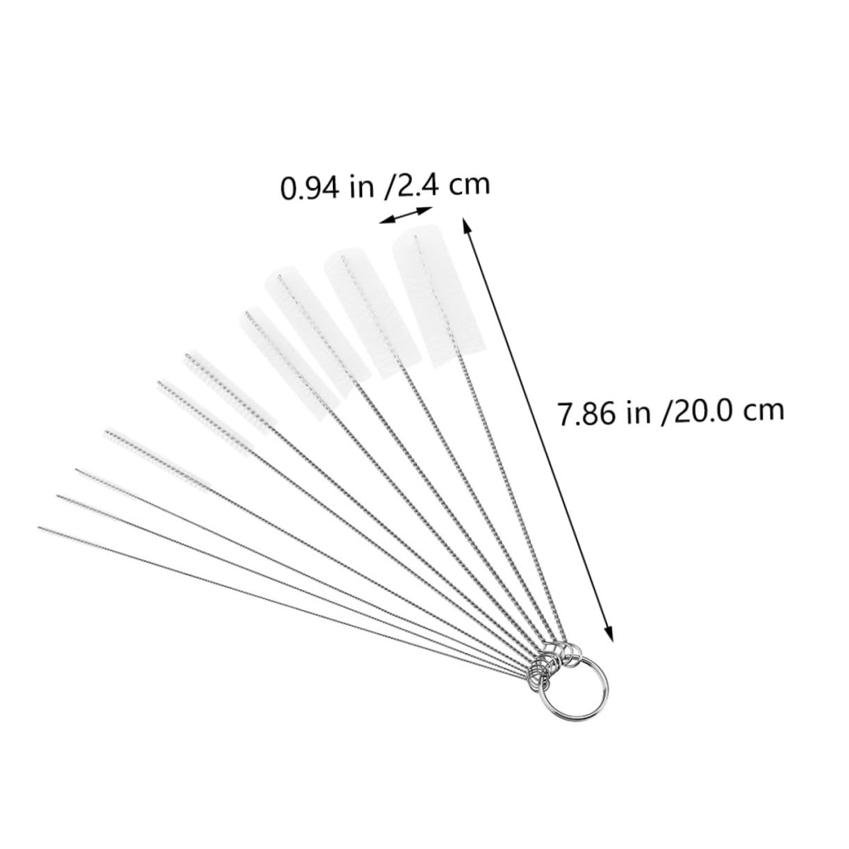 NOLITOY 1set Cleaning Brush Heavy Small Lint Brush Bristle Clean Sponge for Pipe Tube Handheld Scrubber Groove Keyboards Straw Brush Hose Brush White Nylon Silk 20pcs