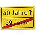 Produktbild DankeDir! 40 Jahre (39 Jahre vorbei) - Kunststoff Schild, Geschenk 40. Geburtstag, Geschenkidee Geburtstagsgeschenk Vierzigsten, Geburtstagsdeko/Partydeko/Party Zubehör/Geburtstagskarte