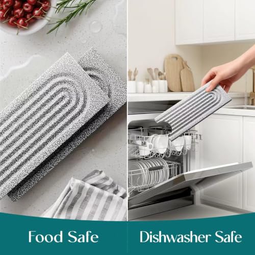 Image of Eormoe Stone Kitchen Sink Faucet Mat, Premium Upgraded Food Grade Diatomite Drying Stone Tray & Splash Guard, Fast Drying Sink Protector for Kitchen Counter, Dishwasher Safe (23.6 inch x 3.9 inch)