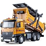 HAPYAD Dump Truck Toy Metal Cab, Friction Powered Large Dump Trucks for Boys Age 4-7, Big Construction Vehicle for Kids with Lights and Sounds, 12.5'